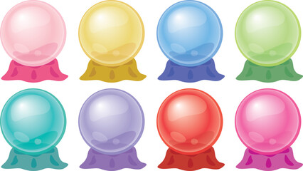 占いの水晶玉のアイコン　セット