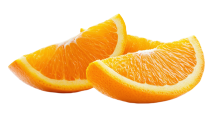 Fresh orange slice isolated on transparent background 