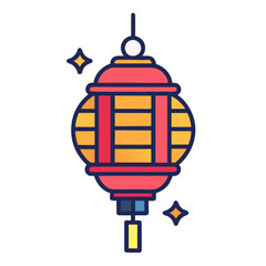 Traditional chinese lantern with festive sparkles