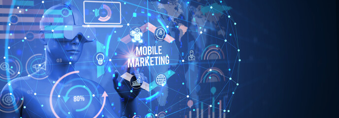 Mobile marketing concept. 3d illustration