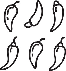 Chili pepper vector: spicy food icon, hot pepper illustration eps silhouette