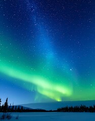 Northern Lights over snowy landscape (2)
