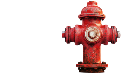 Red fire hydrant isolated on transparent background 