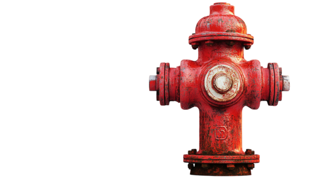 Red fire hydrant isolated on transparent background 