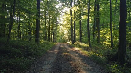 Obraz premium Sunlit forest path