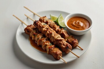 grilled chicken wings on skewers