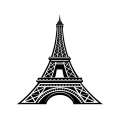 Obraz premium A simple vector illustration of the famous Eiffel Tower, a landmark of French architecture in Paris