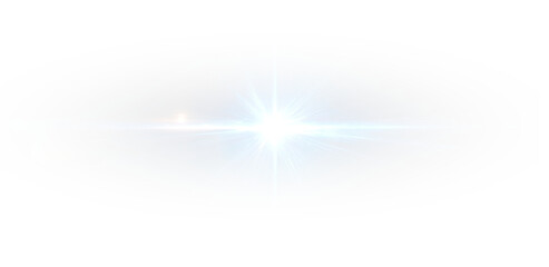 Naklejka premium Star glare with glowing sparkling shine, blue starlight beam, magic flash effect, galaxy universe night spark, isolated transparent explosion, and beautiful decoration background.