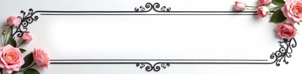 Elegant black photo frame, pure white background, background, black, minimal