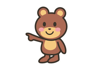 Cute Bear Character Pointing Illustration