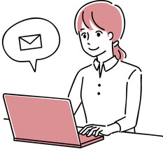 若い女性　PC