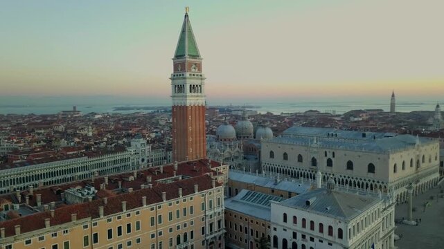 San Marcos Square Venice Italy Drone footage 4K