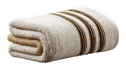 Striped terry towel folded product shot on black