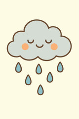 vector illustration of simling cloud