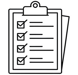 Clipboard with checklist and check mark vector illustration icon for office and business design