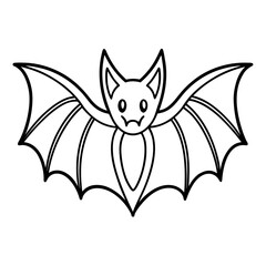 Cute cartoon vector illustration of a happy bat