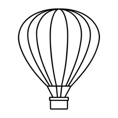 Fototapeta premium Hot air balloon vector illustration flying in the sky with basket and clouds