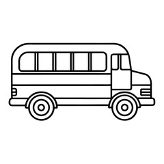 Red school bus vector illustration on white background