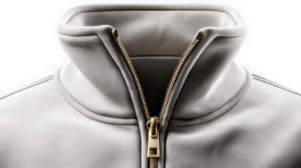 White Jacket Collar with Gold Zipper