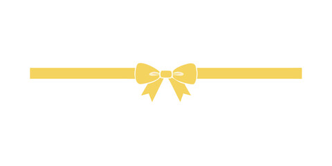 Fototapeta premium Golden bow festive divider with decorative line