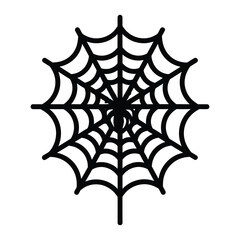 Black spider web with spider icon on white background arachnid insect vector