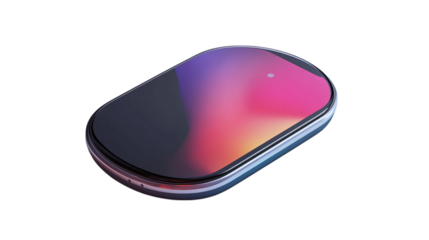 Sleek wireless charging pad with minimalist design isolated on transparent background 