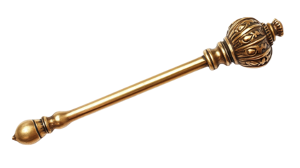 Vintage brass candle snuffer isolated on transparent background 