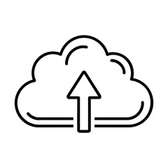 cloud upload icon, minimalist line style, clean vector look, consistent line thickness