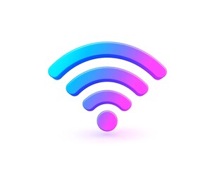 Vibrant, 3D wireless symbol