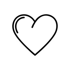 heart shape like icon, minimalist flat line art, black stroke on white background