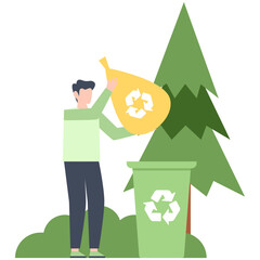 Waste Sorting Recycling Illustration