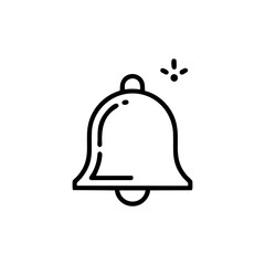 bell notification icon, minimalist line style, clean and clear design, monochrome