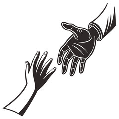 A helping hand reaching down to another, symbolizing support and faith.