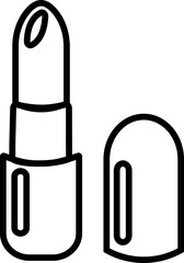 Lipstick Icon Group Black Cosmetic Makeup Tube, Beauty Product Symbol, Fashion Accessory Vector in Line Style for Glamour, Elegance, Salon and Stylish Design