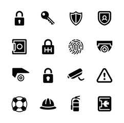 Obraz premium Security icons collection lock key shield camera vector