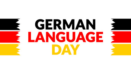 German Language Day text with side lines on a White background. Which is observed every year in September to celebrate and wish German Language Day.