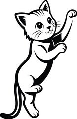 Obraz premium kitten climbing up imaginary wall