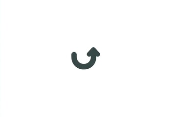 Simple dark-grey arrow curving upwards on white