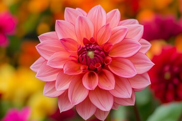 Fototapeta premium Close-up of a vibrant pink dahlia (1)