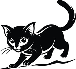 Obraz premium kitten pouncing on invisible prey