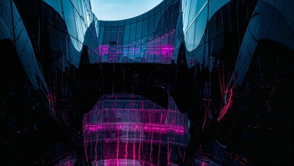 abstract futuristic background glass reflection