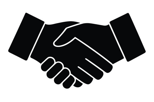 handshake vector icon silhouette - Powered by Adobe
