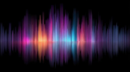 Abstract colorful waveform pattern on black background