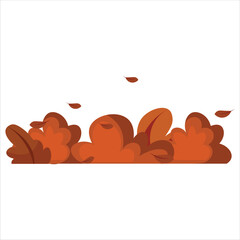 Flat Red Bush Vector Illustration