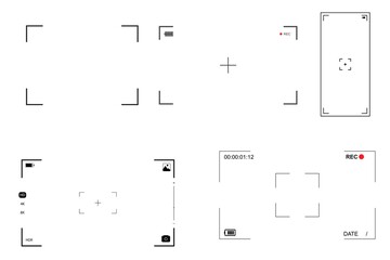 Set of video recording frame, videoor photo recorder frame. 