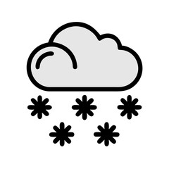 Simple Cloud with Crescent Icon Against Black Backdrop, Weather Concept