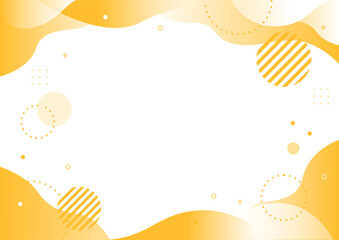 幾何学 ウェーブ グラフィック フレーム 背景素材 黄色