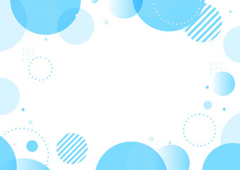 幾何学 円 グラフィック フレーム 背景素材 青