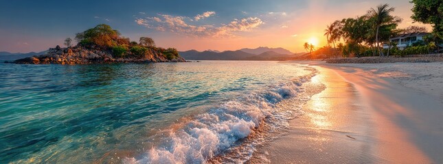 Tropical sunset beach scene (9)