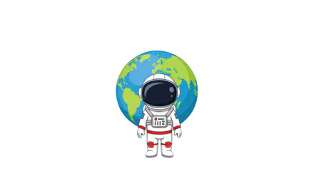 Astronaut standing before Earth, exploring space, inspiring dreams of adventure and discovery